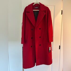 Women's Double-Breasted Overcoat MEDIUM (8/10) - Red - Karl Lagerfeld